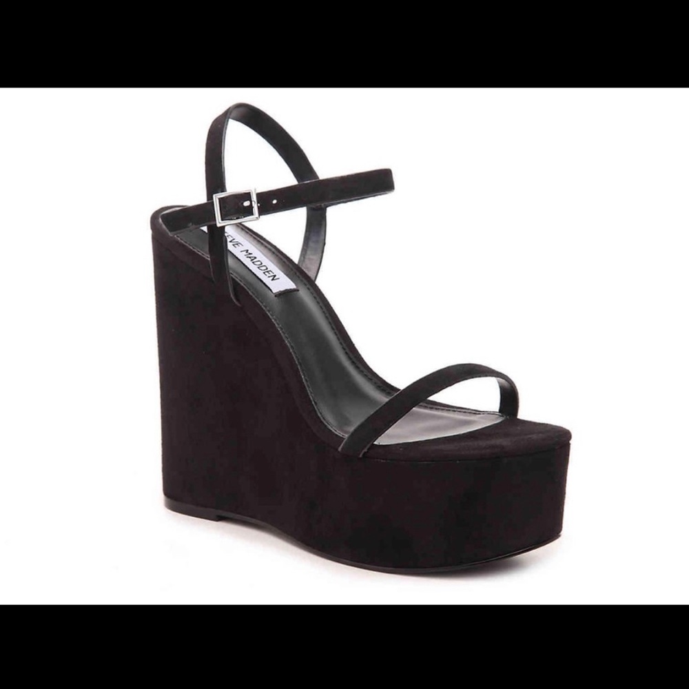 black steve madden braxlie platform wedge sandals